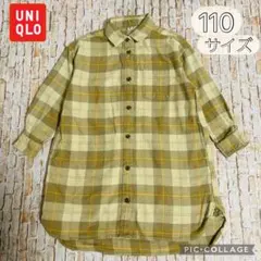 【UNIQLO】チェックシャツ　ワンピース110サイズ　子ども/キッズ