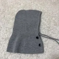 ニット フードウォーマー グレー