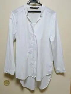 ZARA BASIC ストライプ ロング シャツ