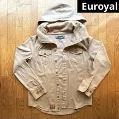 Euroyal デニムジャケット フード付き ベージュ