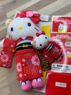 【50周年限定】ハローキティ 着物 ぬいぐるみ＆チャーム シンクロセット
