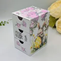 リメイク デコパージュ 引き出しラック引き出6個たまごを抱いたうさぎ