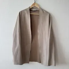 ZARA ノーカラージャケット EU42 ベージュ スウェード