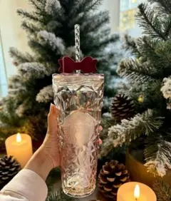スターバックス クリスマスホリデー コールドカップタンブラー リボン 710