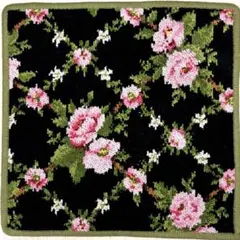 【新品未使用】フェイラー タオルハンカチ25x25cm アメリブラックFグリーン