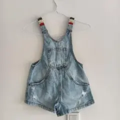 zara kidzデニムオーバーオール　ショートパンツ