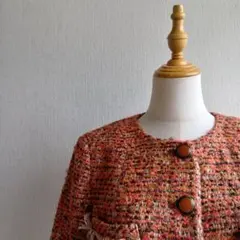 DAMA collection ツイードジャケット 8分袖 ウール混