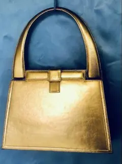 値下モラビトMORABITO ゴールド ハンドバッグ　ファスナー付新品パーティー
