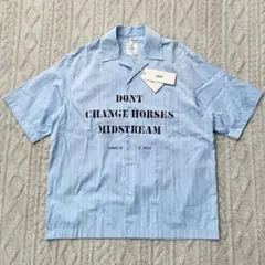 美品OAMC KURT SHIRT STRIPES ロゴ 開襟 シャツ ブラウスのサムネイル