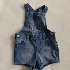 H&M 9-12M デニム サロペット カバーオール オーバーオール ハート
