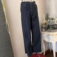 ユニクロ JEANSワイドパンツ♡インディゴブルー♡