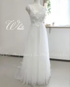 【美品】ウェディングドレス Aライン レース 前撮り 結婚式