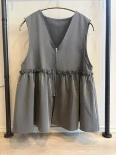 しまむら田中里奈mysaペプラムジップ グレー M