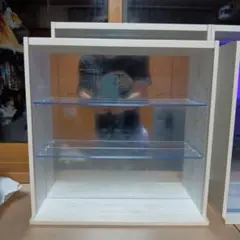 【専用】木製ラック 3段 ガラス棚付き