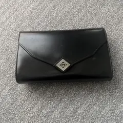 【オールドグッチ】ブラックレザー クラッチバッグ