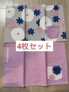 【台湾限定・新品】STARBUCKS 花柄ランチョンマット2枚セット×2（4枚）のサムネイル