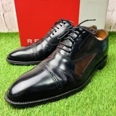 【美品】REGAL 革靴 セミブローグ 内羽根 ストレートチップ 本革 27