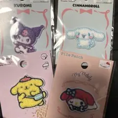 サンリオ　刺繍ワッペン　シール　4点