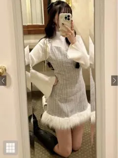 【専用】GRL ファーラメツイードミニキャミワンピース[dk1104]