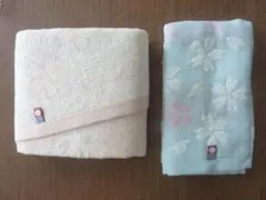 今治タオル　さくら柄　フェイスタオル　ウォッシュタオル