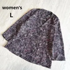 【極美品】ヴィンテージ L 総柄シャツ ブラウス 紫 ペイズリー柄 古着女子