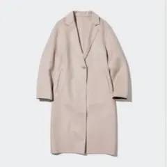 【美品】UNIQLO ダブルフェイスロングコート　ナチュラル　XLサイズ