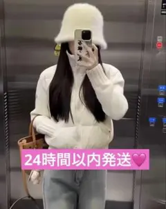 DHOLIC 2WAYニット スリーブ エコファー ダウン ジャンパー 韓国