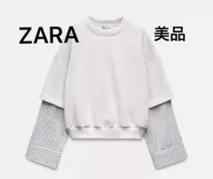 ZARA コントラストスウェットシャツ