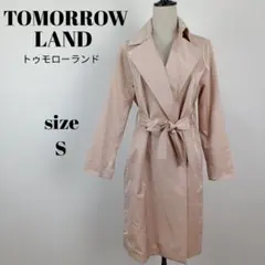 【a1623】TOMORROW LAND スパークツイル　ベルテッドコート 34