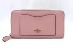 美品　COACH　コーチ　長財布　ピンク×ゴールド　レザー　A2030