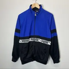PUMA プーマ トラックジャケット メンズS ブルー ブラック ロゴライン