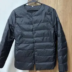 無印良品 MUJI 軽量ダウンノーカラーブルゾン　ブラックLサイズ