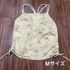 フラワープリント ブラトップキャミソール Mサイズ イエロー