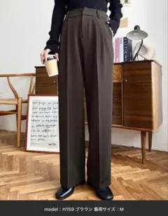 moment+ カットジョーゼットセンタープレスフレアスラックスパンツ