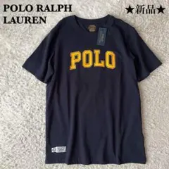 【新品タグ付】ポロラルフローレン ロゴプリントTシャツ 半袖 紺ネイビー