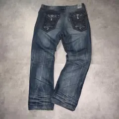 Y2K 00s archive W40 鬼ヒゲ ハチノス 立体加工 デニムパンツ