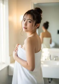 【現品限り！】【AI作成写真L判サイズ】理想の彼女 お風呂上がり色気