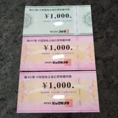 ビッグカメラ コジマ 株主優待券