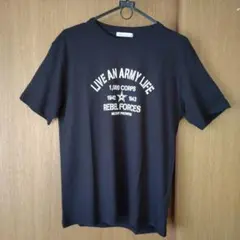 新品 未使用 英字プリント 半袖 Tシャツ メンズ М 黒色
