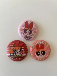 パワーパフガールズ　刺繍缶バッジ　ブロッサム3点セット