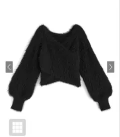 GRLフェザーニットカシュクールトップス