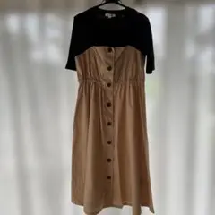 黒とベージュのワンピース