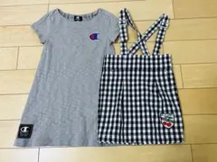 シスタージェニィ ワンピース 110 半袖 チェック チャンピオン ジャンスカ