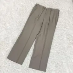 スラックスパンツ ベージュ M 薄手 シンプル オフィス 無地 3670