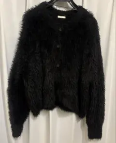 ニットカーディガン 黒 長袖