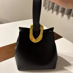 YAMADAYA nouer 黒 ハンドバッグ 金色ハンドル