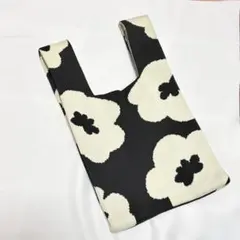 フラワー柄 ニットバッグ ミニトート