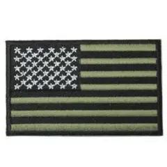 アイロンワッペン アメリカ国旗 USA カーキ 星条旗 フラッグ ミリタリー