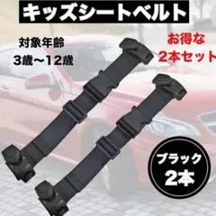 車用 子供 スマートキッズベルト シートベルト ブラック お得な2本セット