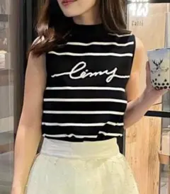 eimy istoireクラシックボーダーノースリニットトップス